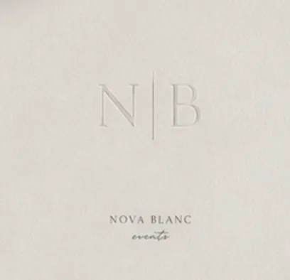 Nova Blanc events identity reference in an elegant neutral palette