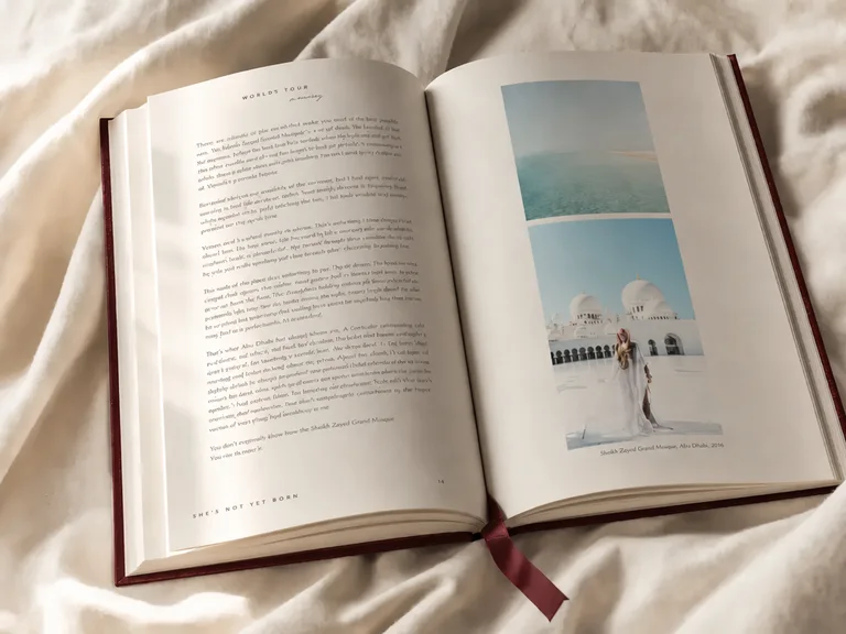 She's Not Yet Born open at a page from the book